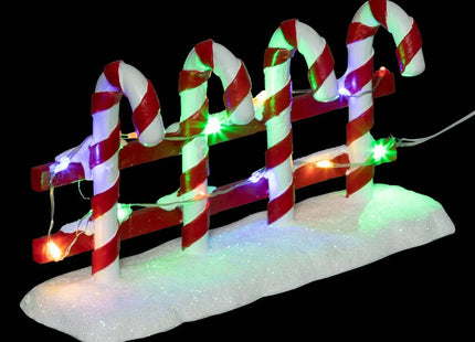 Accesorio para aldea con barrera de bastones de caramelo de 12 LED - 199745