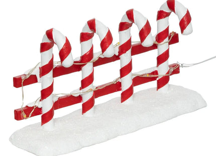 Accesorio para aldea con barrera de bastones de caramelo de 12 LED - 199745