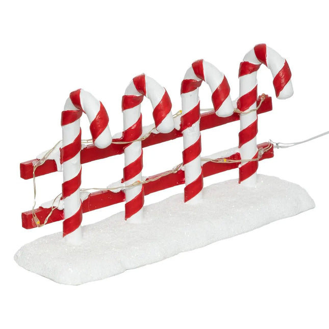 Accesorio para aldea con barrera de bastones de caramelo de 12 LED - 199745