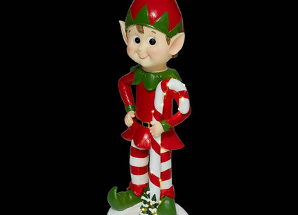 Muñeco Elfo A90cm 5 LED blanco cálido funciona con pilas - 199793