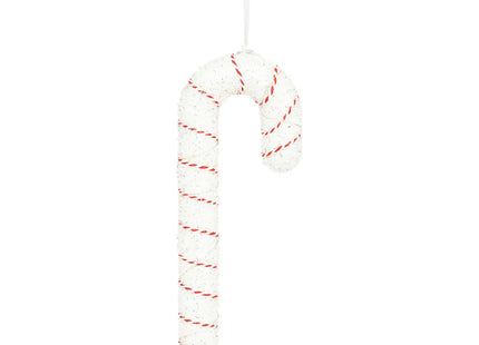 Decoración de "Bastón" azúcar de cebada A34cm 15 LED blanco cálido con pilas - 199892