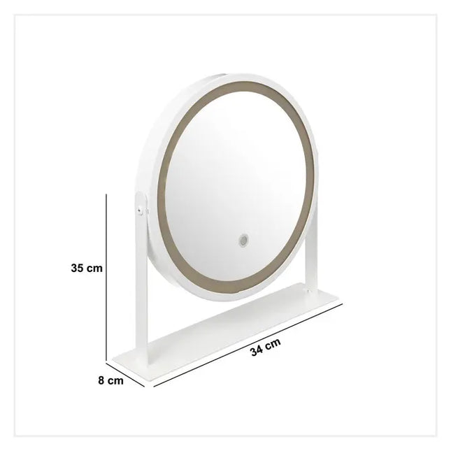 Espejo giratorio redondo con iluminación LED blanca - 200121
