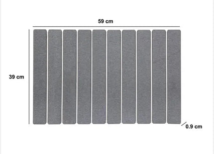 Alfombrilla de baño de diatomita gris con listones, 59x39 cm - 200178