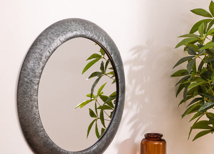 Espejo redondo "Lewis" de metal plateado D70cm - 200205