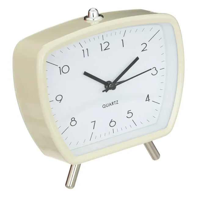 Reloj despertador "Cathy", 14x14cm, blanco - 200239