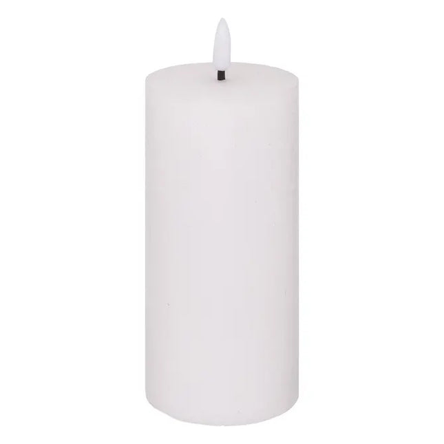 Vela LED redonda "Molia" 7x18cm blanca  - 200663A