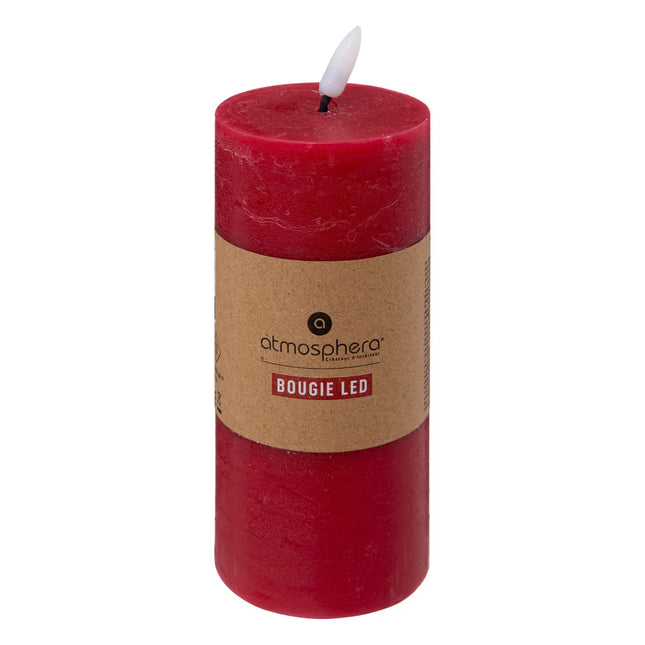 Vela LED redonda "Molia" A18cm roja - 200663B