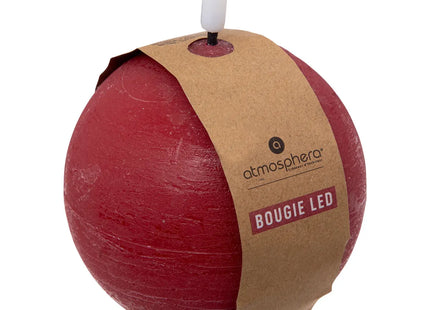 Vela esférica LED "Molia" D10cm roja - 200667B