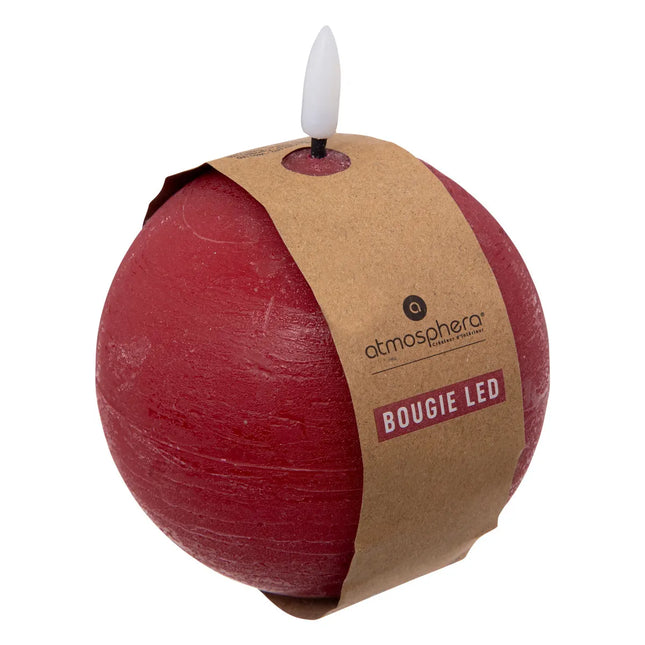 Vela esférica LED "Molia" D10cm roja - 200667B