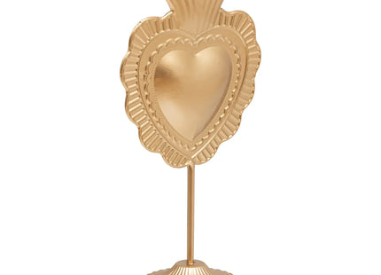 Deco de mesa corazón "The floral" de metal dorado A35cm - 200807