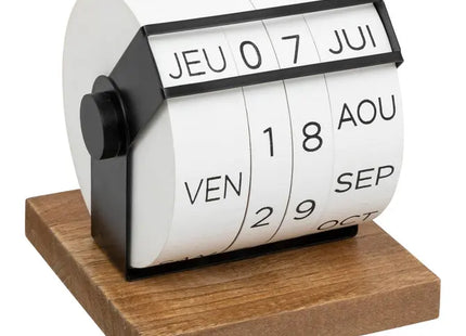 Calendario de madera vintage, 15 cm de altura - 200833