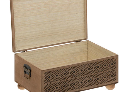 Baúl "Exotic Panama" P de madera L41cm - 200873