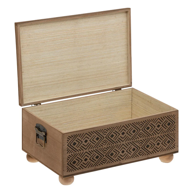 Baúl "Exotic Panama" M de madera L51cm - 200873