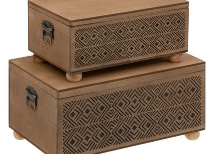 Baúl "Exotic Panama" M de madera L51cm - 200873