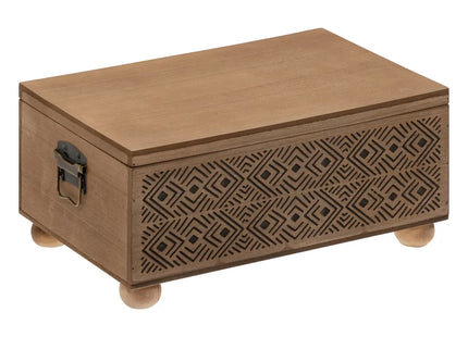 Baúl "Exotic Panama" P de madera L41cm - 200873