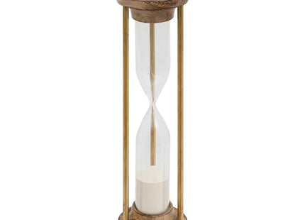 Reloj de arena cilíndrico Sarah A38cm madera de mango y cristal - 200900