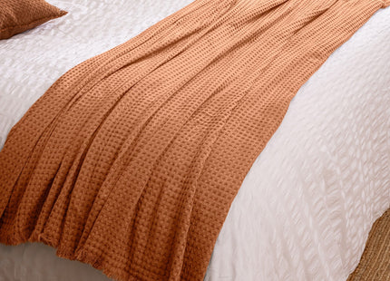 Cubre cama "Widdy" de algodón terracota 130x180cm - 201903B
