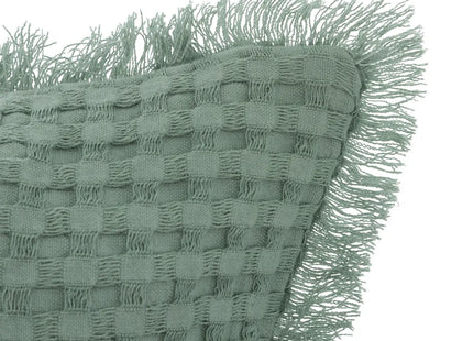 Almohada "Widdy" de algodón verde celadón 45x45cm - 201959C