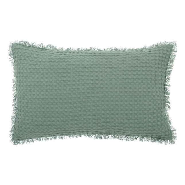 Almohada "Widdy" de algodón verde celadón 30x50cm - 201960C