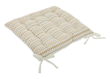 Almohada de silla "Micah" de algodón reciclado beige y lino 38x38cm - 201976A
