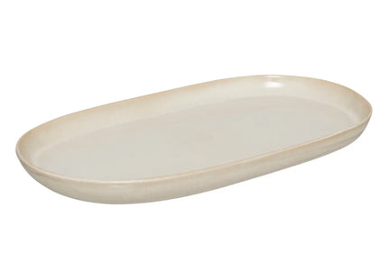 Plato de cerámica beige "Terre Inconnue" 37x21cm - 202122D
