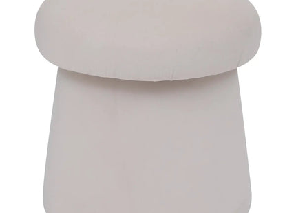 Puf "Noa" de terciopelo color blanco marfil A40cm - 202219A