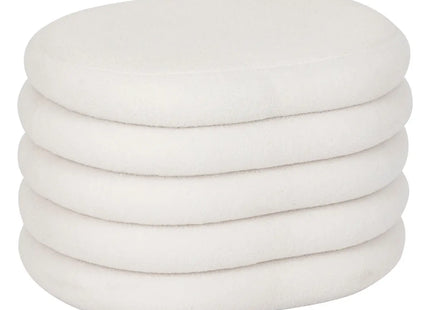 Puf de almacenaje "Guilia" de rizo blanco 59x45cm - 202264A