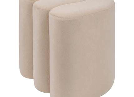 Puf "Bolan" de terciopelo beige 40x40cm - 202267A