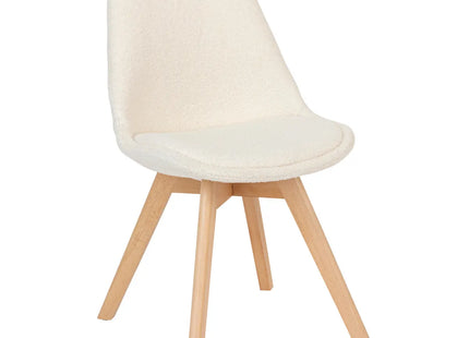 Silla "Baya" con patas de haya rizada blanca - 202269