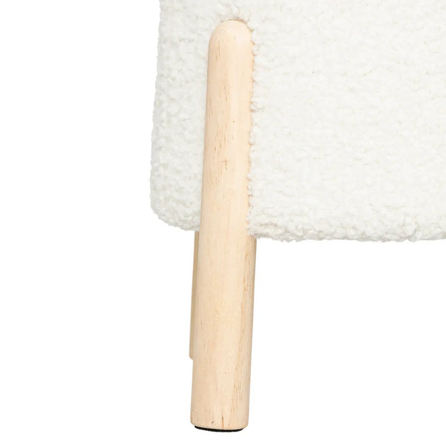 Taburete auxiliar "Inuit Dreams" de bouclé blanco - 202272