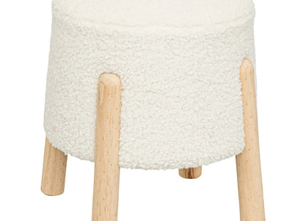 Taburete auxiliar "Inuit Dreams" de bouclé blanco - 202272