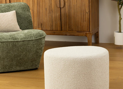 Puf "Estria" Rizo Blanco marfil 47x38cm - 202274A