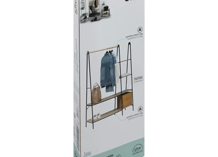 Perchero de madera y metal "Jano" con estantes - 202316