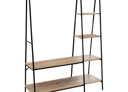 Perchero de madera y metal "Jano" con estantes - 202316