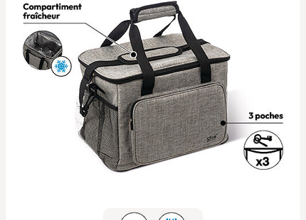 Bolsa isotérmica de 18 litros color gris - 202451