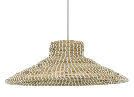 Lámpara suspendida "Edwin" de caña blanca/beige D38cm - 202602