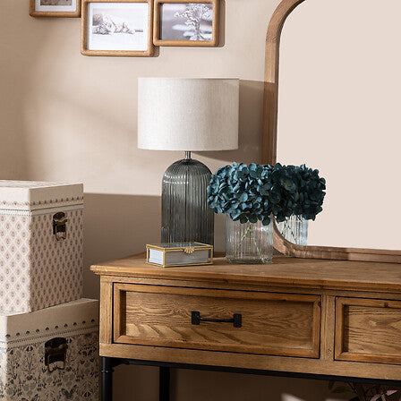 Velador de mesa "Mati" Vidrio  Azul A42cm - 202620