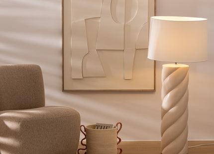 Velador de pie "Noly" de cerámica beige A102cm - 202631