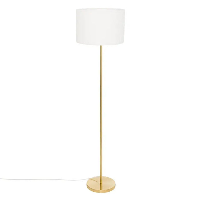 Velador de pie recta "Tina" con base dorada, 150 cm de altura  - 202644