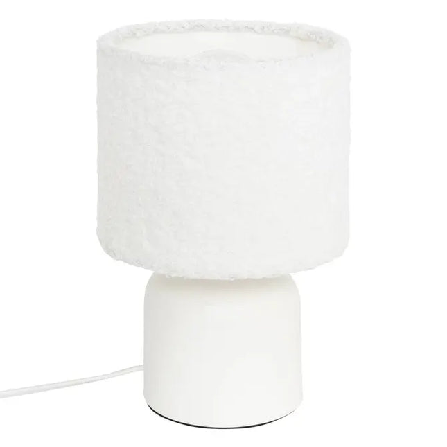 Velador de mesa "Bona" de bouclé marrón, 22 cm de altura - 202645