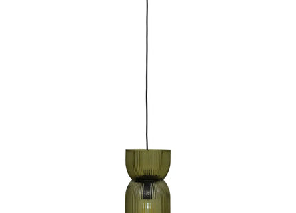 Lámpara suspendida de vidrio verde "Ancel" D14cm - 202686