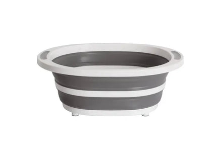 Balde plegable de 8 litros con tapón de desagüe gris y blanco - 202697