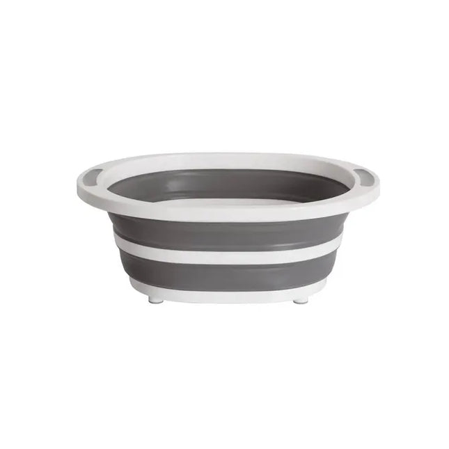 Balde plegable de 8 litros con tapón de desagüe gris y blanco - 202697