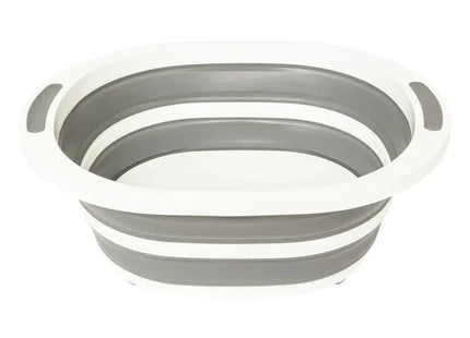 Balde plegable de 8 litros con tapón de desagüe gris y blanco - 202697