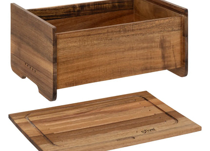 Caja de pan y tabla de cortar "Harmony" acacia - 203012