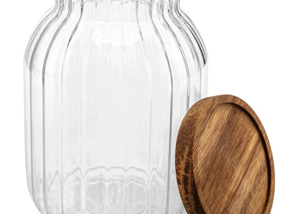 Pote “Harmony” 2L en vidrio y acacia - 203017