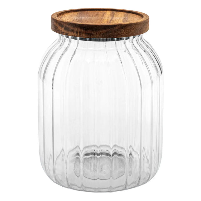 Pote “Harmony” 2L en vidrio y acacia - 203017