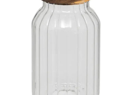 Pote "Harmony" de 3 litros en vidrio y madera de acacia - 203018