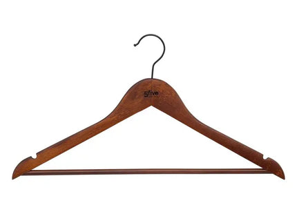 Juego de 2 perchas de madera oscura - 203119