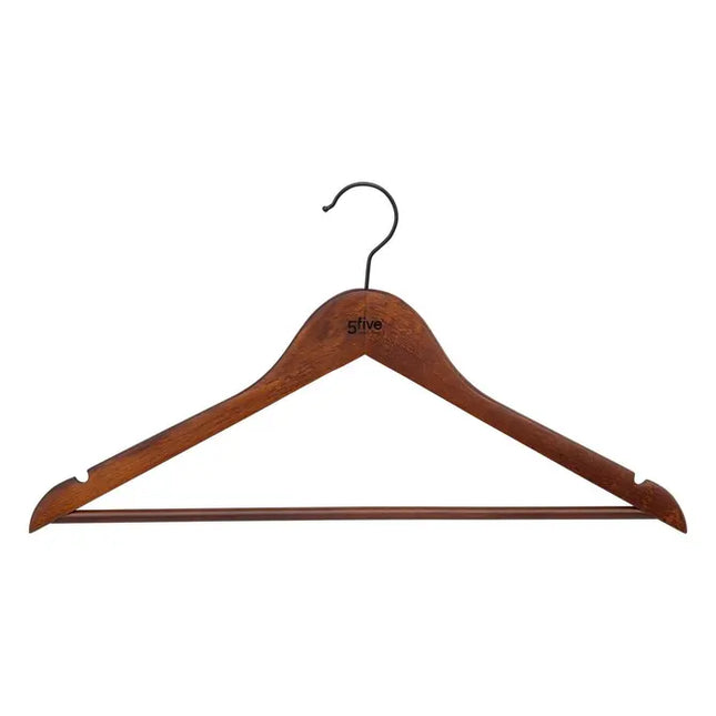 Juego de 2 perchas de madera oscura - 203119